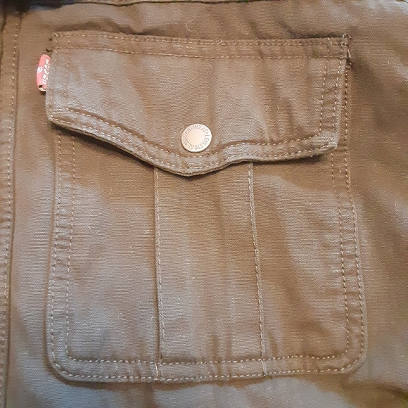 LEVI MILITARY SHERPA LINED TRUCKER ZIP UP BLACK DENIM JACKET MENS SIZE XXL - Picture 5 of 16